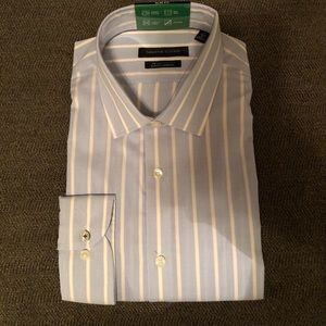 Tommy Hilfiger - XL slim fit stretch light Blue and white striped dress shirt
